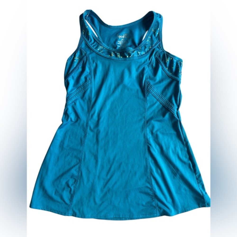 Kyodan Teal Athletic Tank with Embellished Scoop Neck